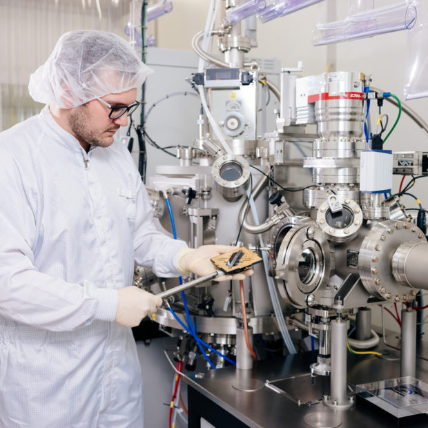 A man in the laboratory working on his doctorate